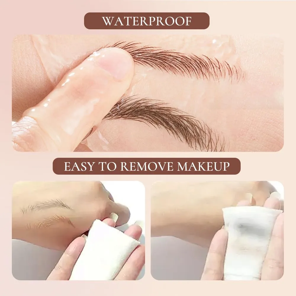2PCS Microblading Eyebrow Pen, 3D Magic Eyebrow Pencil Natural Makeup Fine Stroke Eyebrow Pen, Waterproof Eye Brown Makeup Long-Lasting for Women (Dark Brown)