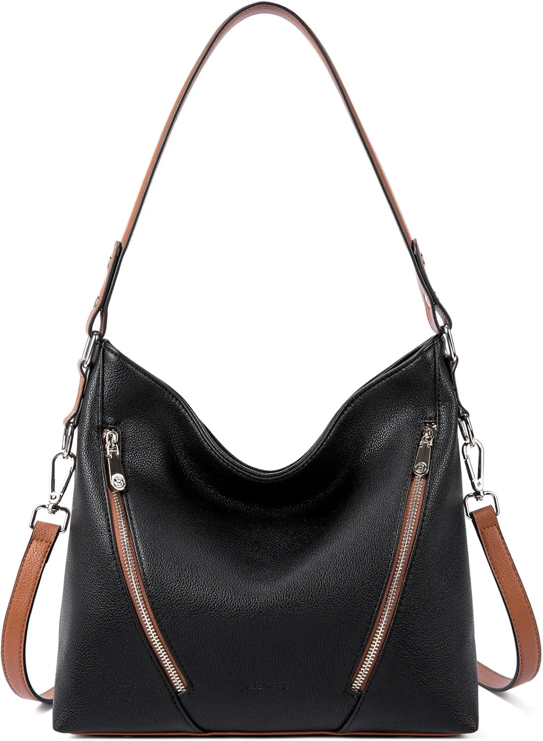 BOSTANTEN Women Leather Handbag Designer Large Hobo Purses Shoulder Bag Brown
