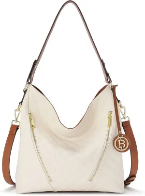 BOSTANTEN Women Leather Handbag Designer Large Hobo Purses Shoulder Bag Brown