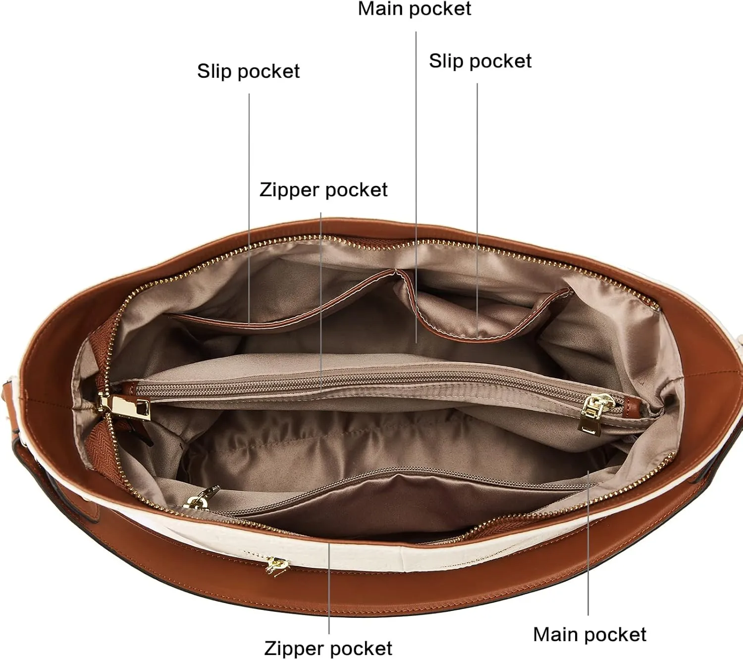 BOSTANTEN Women Leather Handbag Designer Large Hobo Purses Shoulder Bag Brown