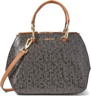Calvin Klein Lucy Satchel Brown/Khaki/Caramel PROCESSING PROCESSING