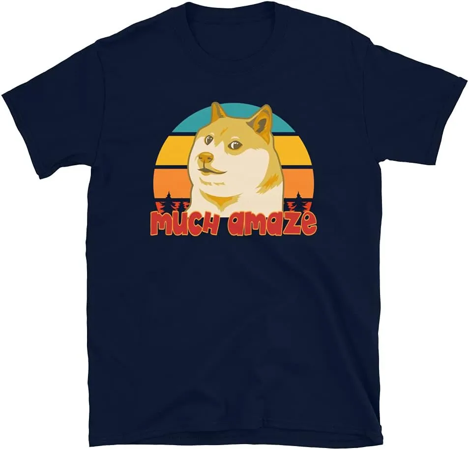 Crypto Vintage Sunset Trees Retro Blue Yellow Orange Red Much Amaze