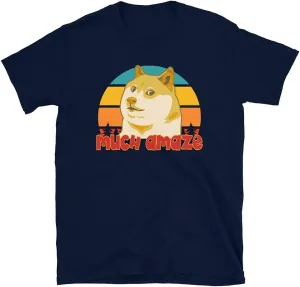 Crypto Vintage Sunset Trees Retro Blue Yellow Orange Red Much Amaze