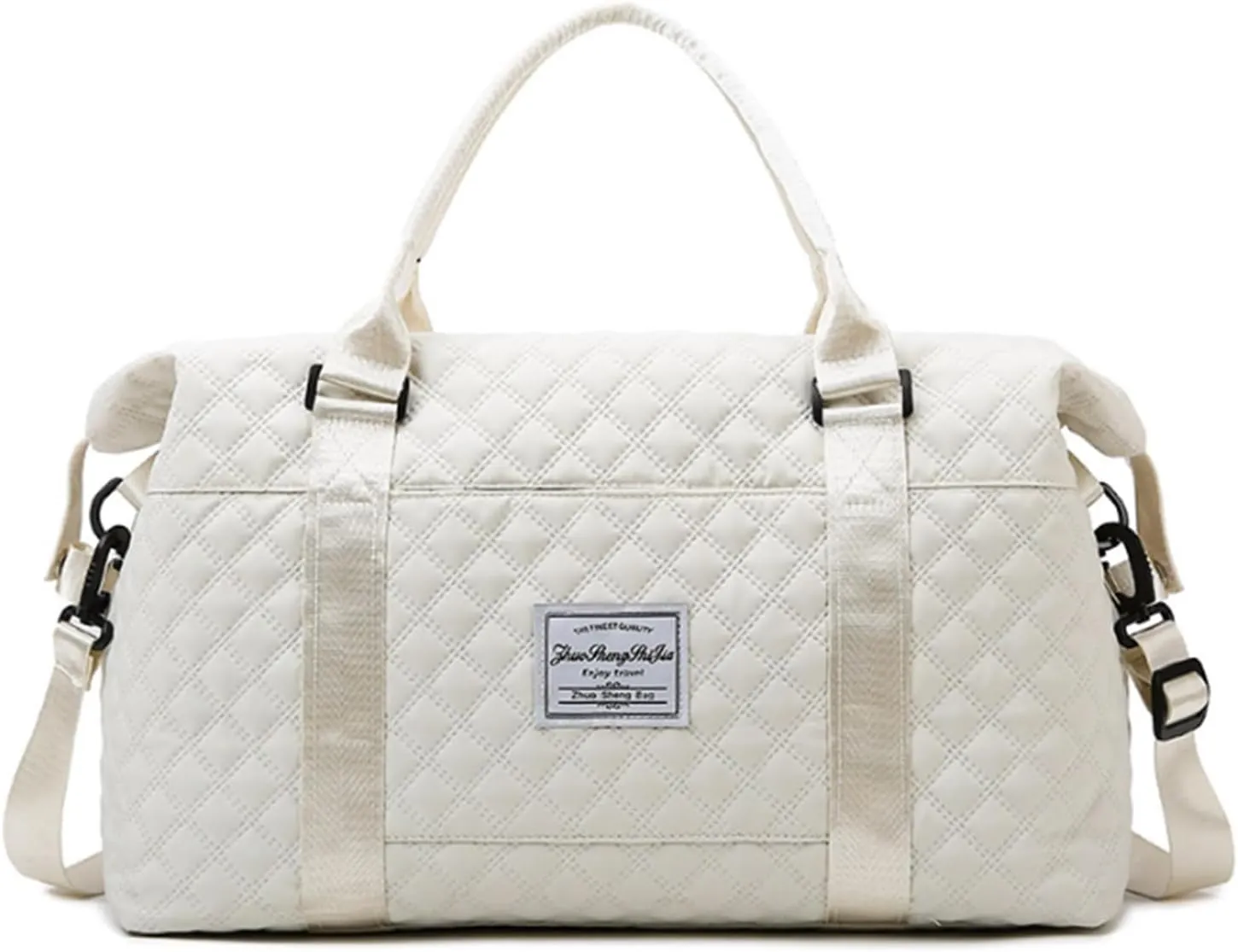 Cute Travel Bag Weekend White Duffel Cute Overnight Gym Tote Carry On Bag for Women (Ivory White)