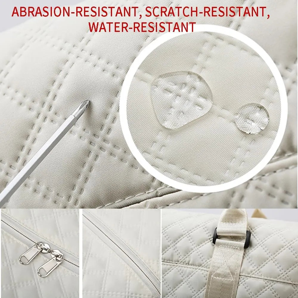 Cute Travel Bag Weekend White Duffel Cute Overnight Gym Tote Carry On Bag for Women (Ivory White)