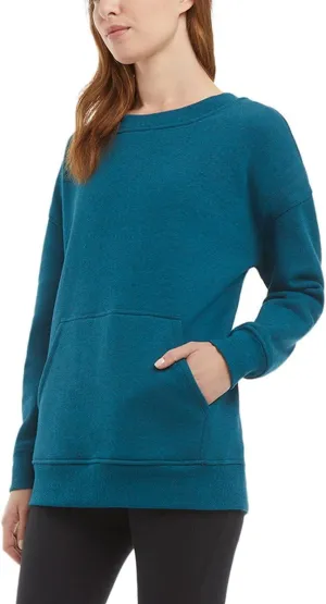 Danskin Women's Size XL Oversized Crewneck With Pocket Green