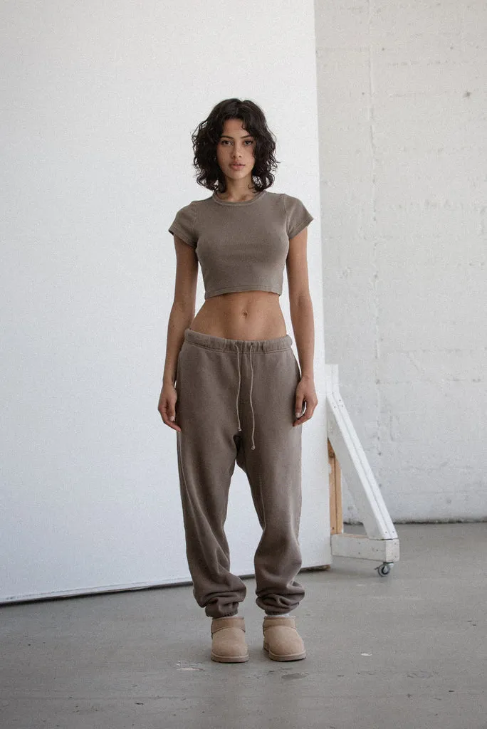 ELWOOD BABYDOLL CORE TEE - Vintage Brown