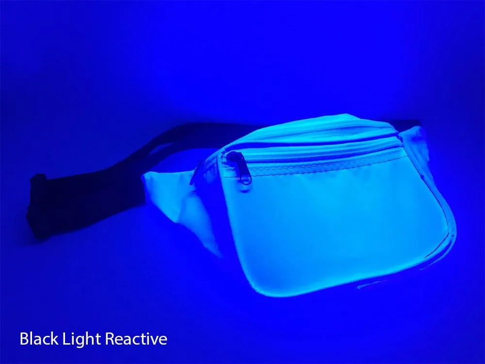 Fanny Pack, Solid Color Design, Bright White Waist Bag, For Women Men Kids (White)