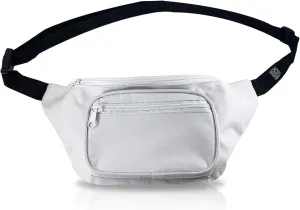 Fanny Pack, Solid Color Design, Bright White Waist Bag, For Women Men Kids (White)