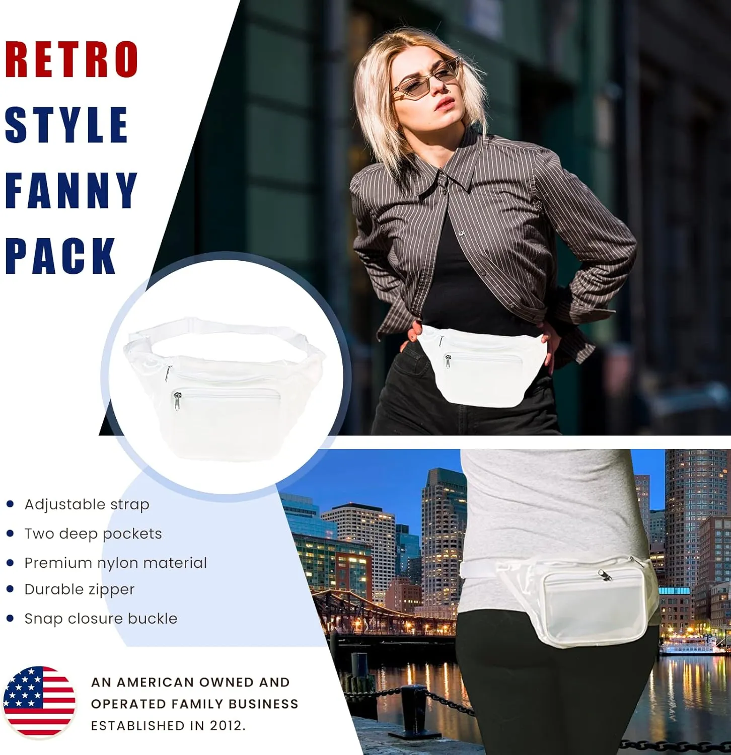 Funny Guy Mugs Clear Transparent Fanny Pack, White