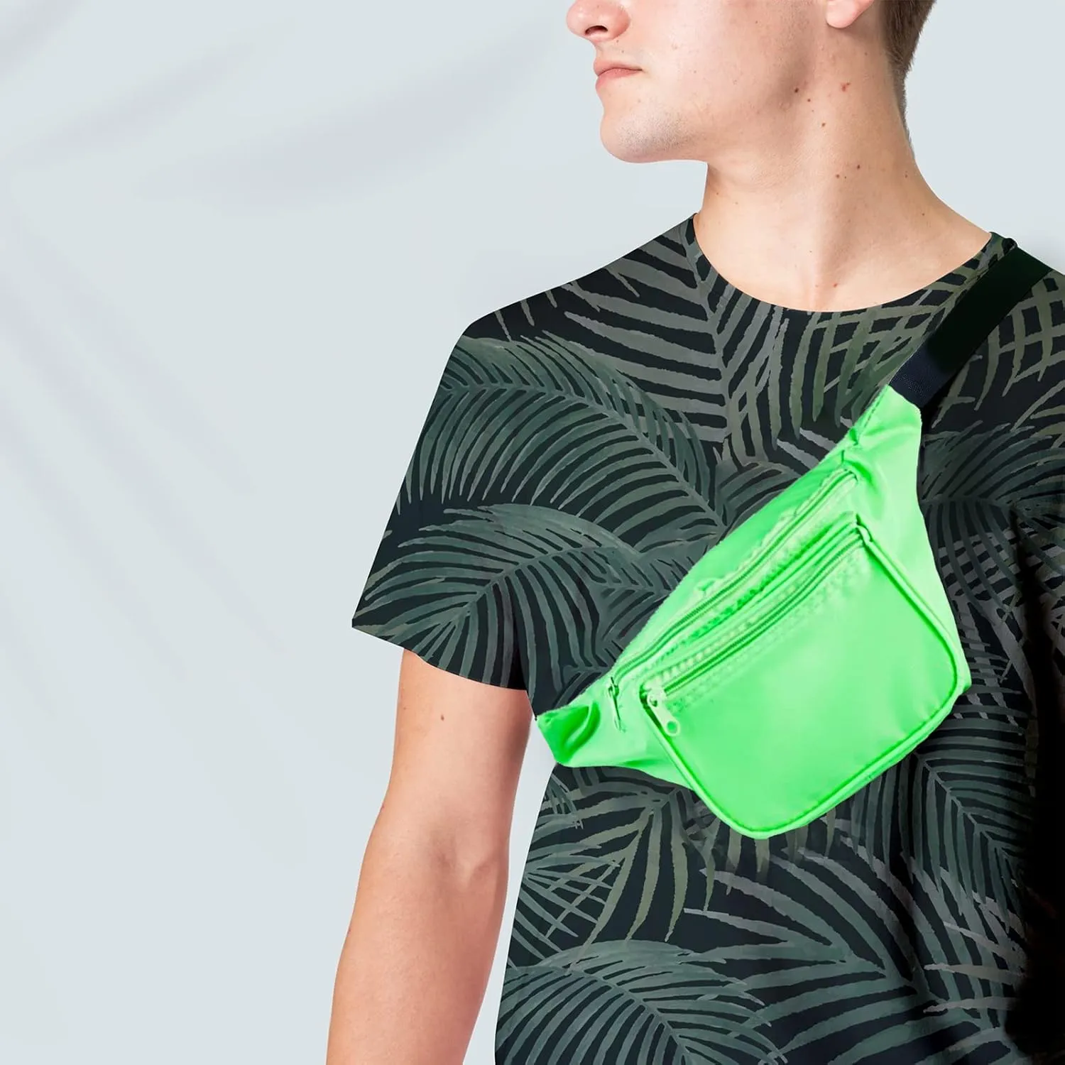 Funny Guy Mugs Plain Fanny Pack, Neon Green
