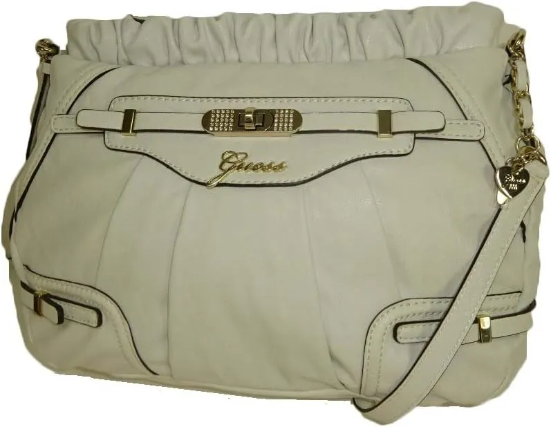 GUESS Women's Zani Medium Satchel Handbag white
