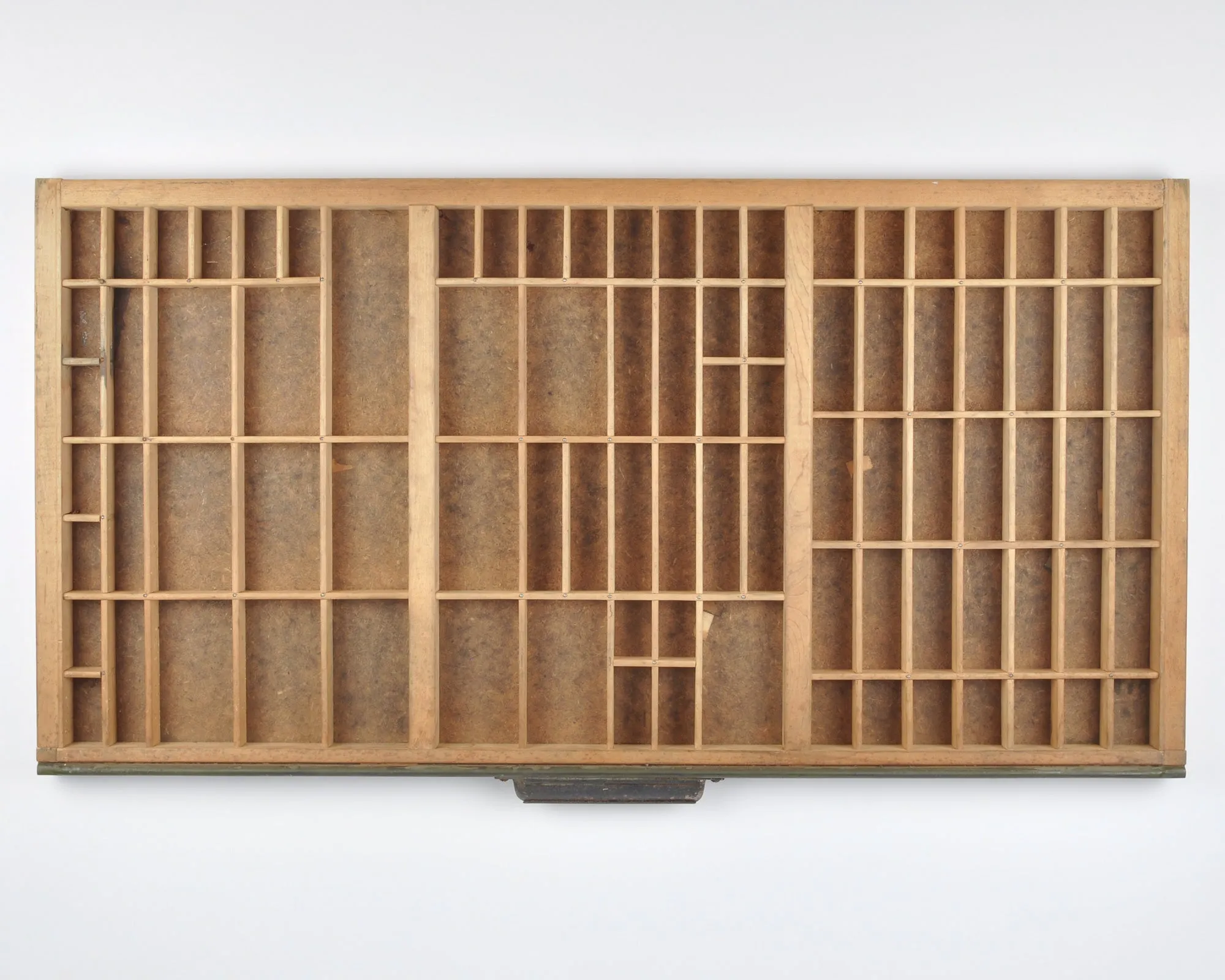 Hamilton Printers Drawer Wooden Typeset Wood Letterpress-Shadow Box-Curio Shelf-Vintage Home Decor-Metal and Wood Section Shelf-Brown Patina