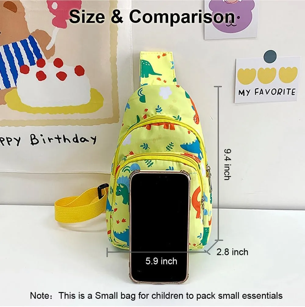 Hiflyer Kids Crossbody Bag, Small Nylon Sling Bag for Travel with Cartoon Design (Yellow)