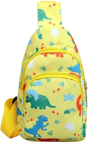 Hiflyer Kids Crossbody Bag, Small Nylon Sling Bag for Travel with Cartoon Design (Yellow)