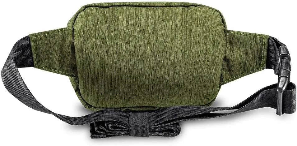 Hipster Smell Proof Bag - Fanny Pack (Green/Brown Leather)