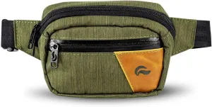 Hipster Smell Proof Bag - Fanny Pack (Green/Brown Leather)