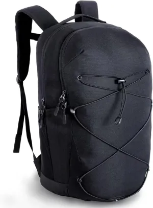 KEOFID Casual Backpack for Men and Women, Hiking Backpack for Travel, Black Daypacks for Sports, College, Water Resistant(Black)