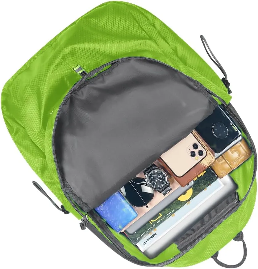 Lightweight Packable Foldable Backpack, Hiking backpack,Travel Backpack (Fluorescent Green)