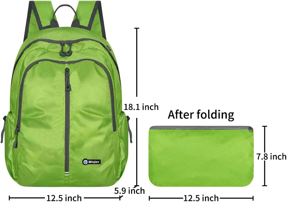 Lightweight Packable Foldable Backpack, Hiking backpack,Travel Backpack (Fluorescent Green)