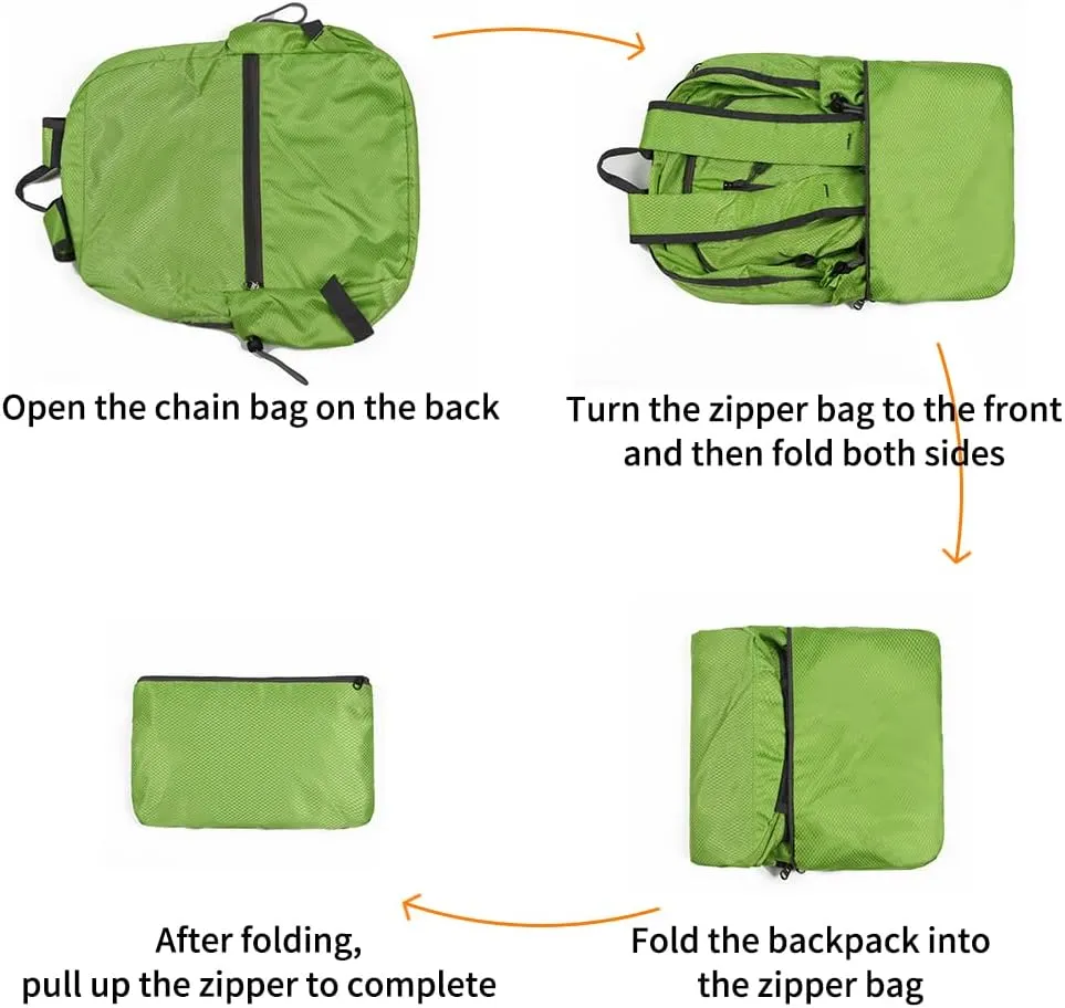 Lightweight Packable Foldable Backpack, Hiking backpack,Travel Backpack (Fluorescent Green)