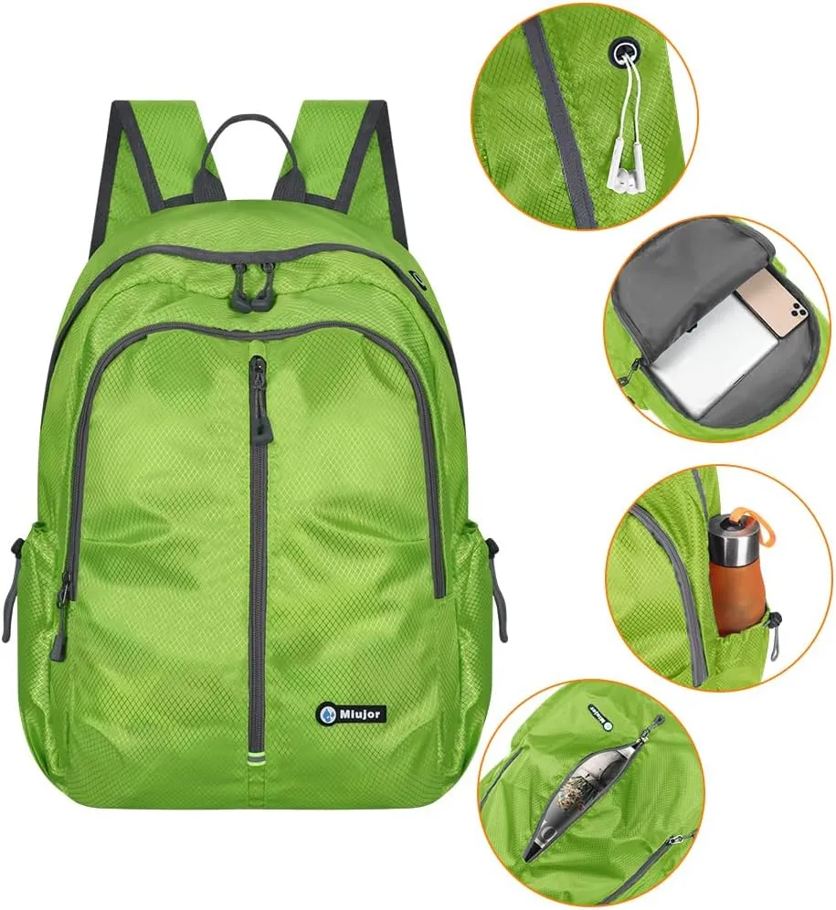 Lightweight Packable Foldable Backpack, Hiking backpack,Travel Backpack (Fluorescent Green)
