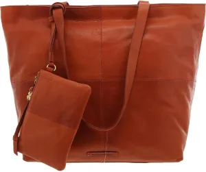 Lucky Brand Womens Kora Leather Tote Handbag Brown Large