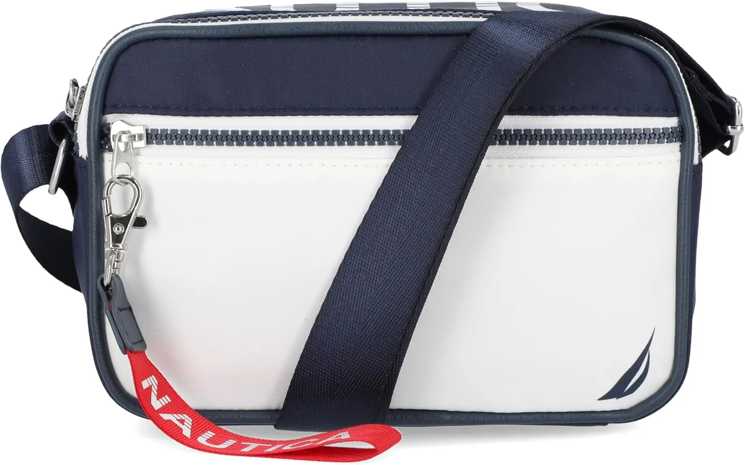 Nautica High Seas Camera Crossbody, Indigo/White