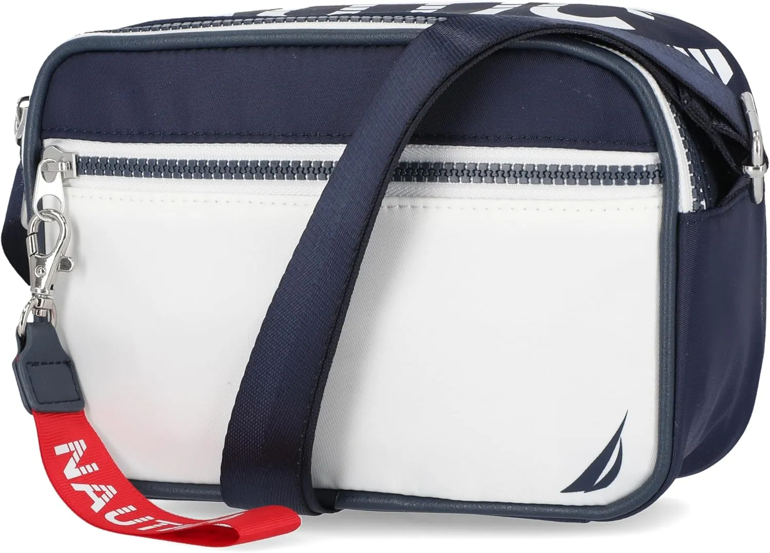 Nautica High Seas Camera Crossbody, Indigo/White