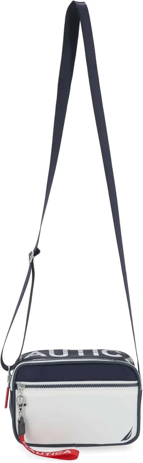 Nautica High Seas Camera Crossbody, Indigo/White
