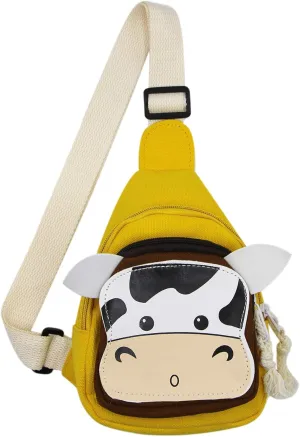 Sling Bag, Crossbody Chest Bag, Canvas Satchel Daily Sports Shoulder Bag,Yellow Ox