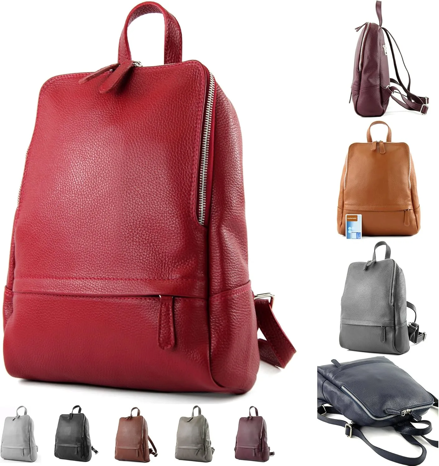 T138 - ital ladies leather backpack bag (Green)