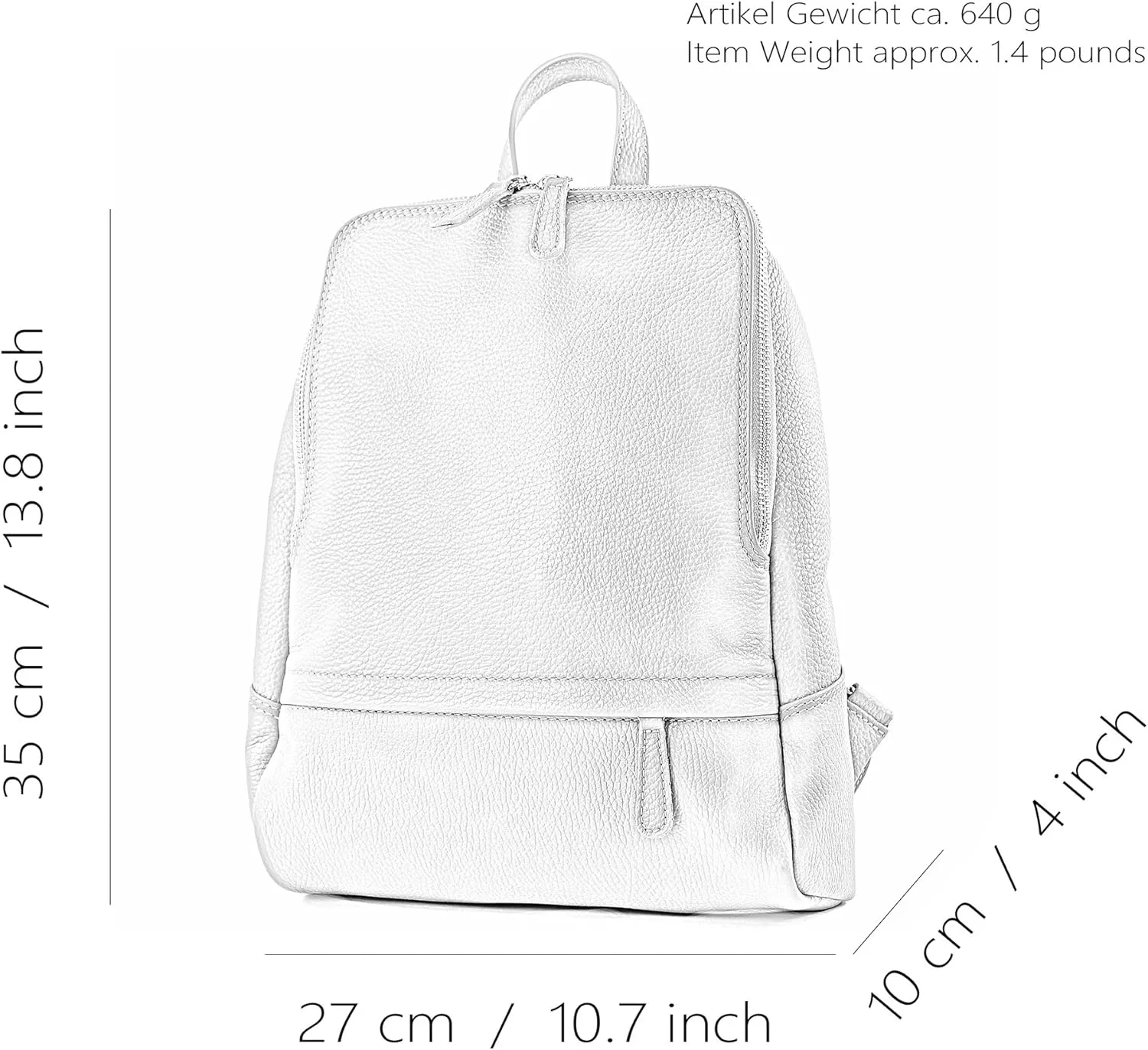 T138 - ital ladies leather backpack bag (Green)