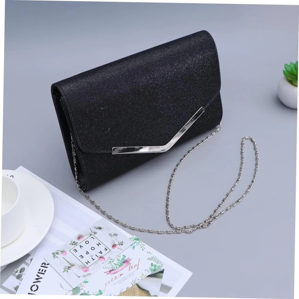 TENDYCOCO 2pcs Black Purse for Women White Wallets for Women Large Mens Wallet Evening Bag Travel Wallet White
