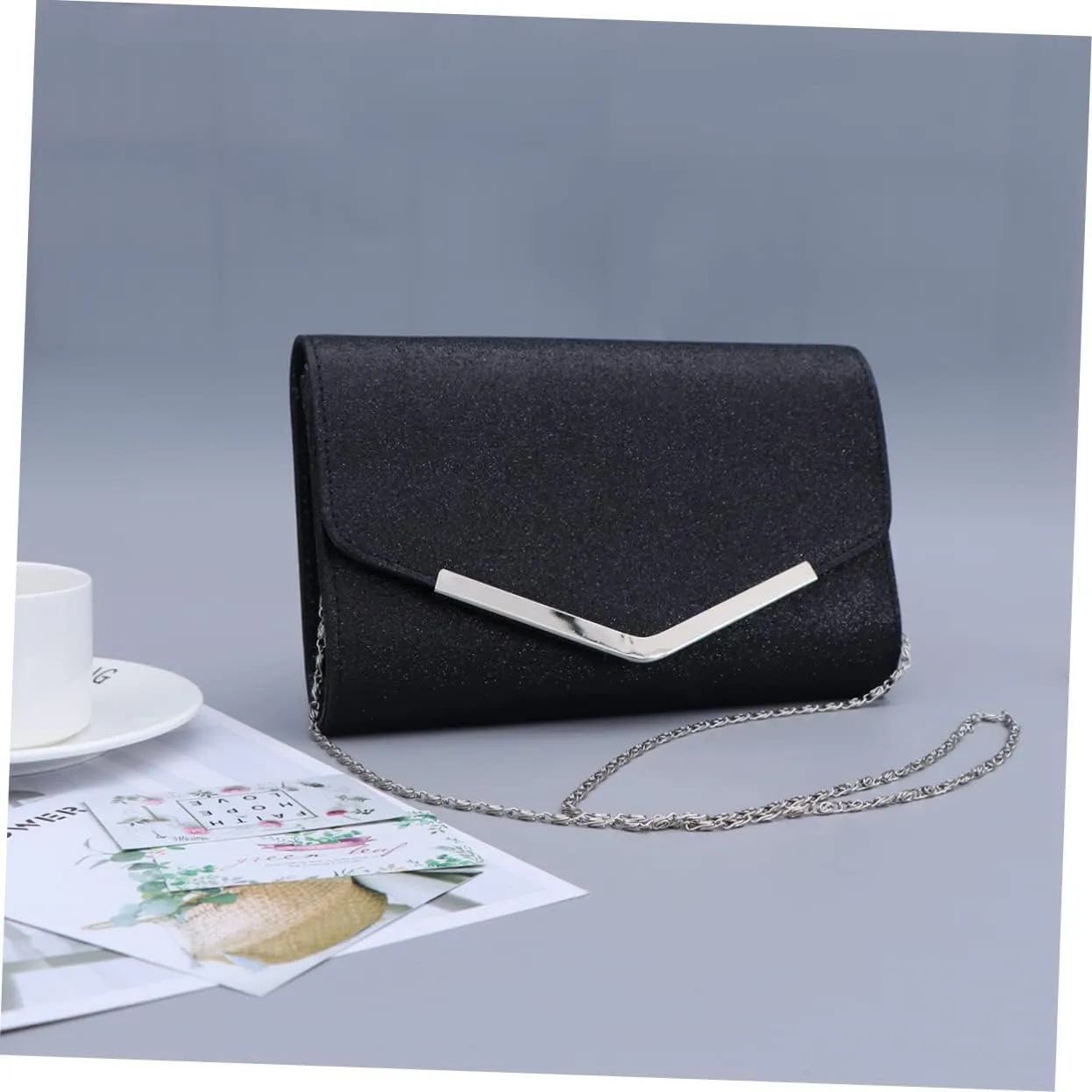 TENDYCOCO 2pcs Black Purse for Women White Wallets for Women Large Mens Wallet Evening Bag Travel Wallet White