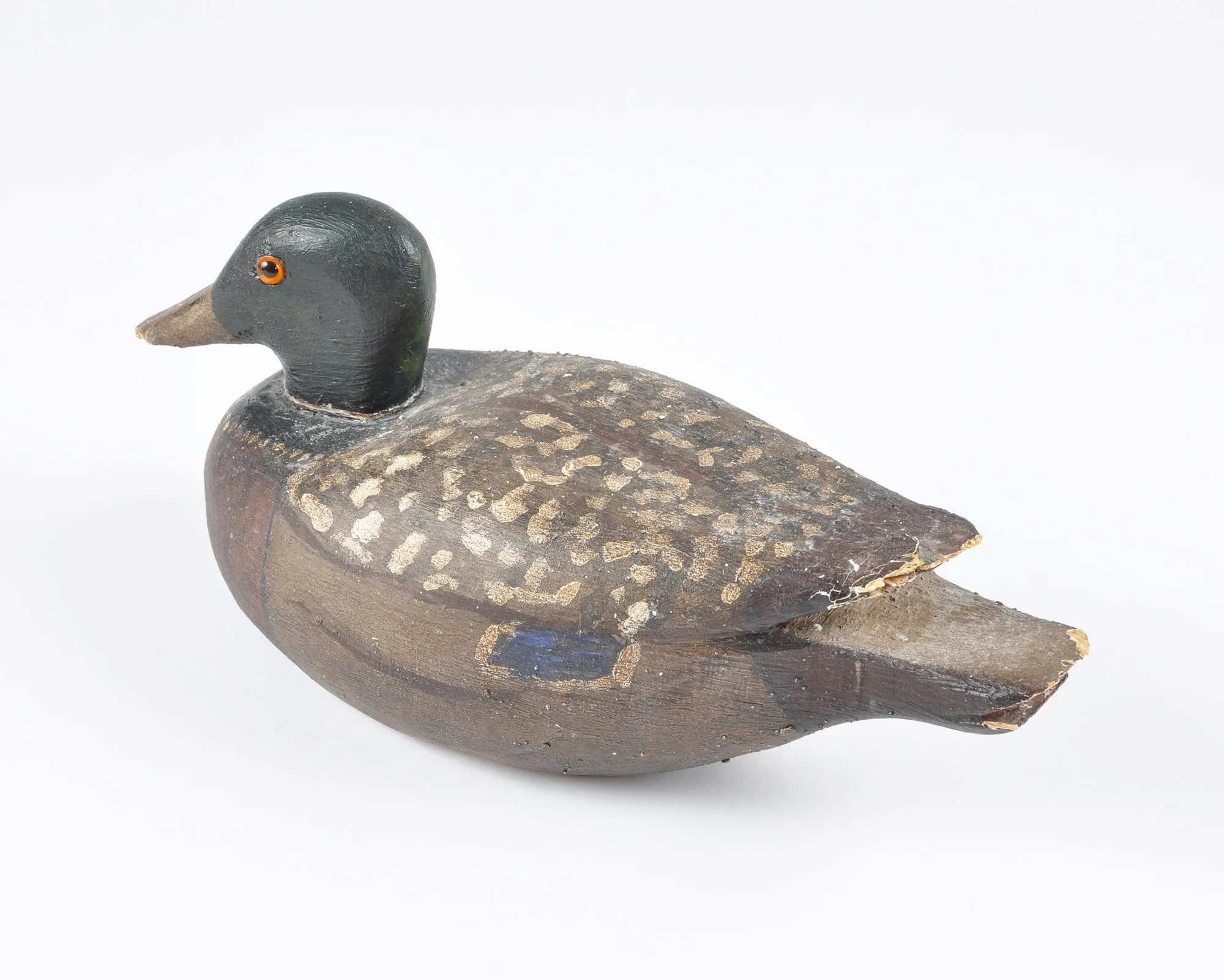 Vintage Antique Carved Wooden Duck Original Paint Hand Carved-Rustic Hunting Decor Art-Duck Hunting-Mantle Home Decor