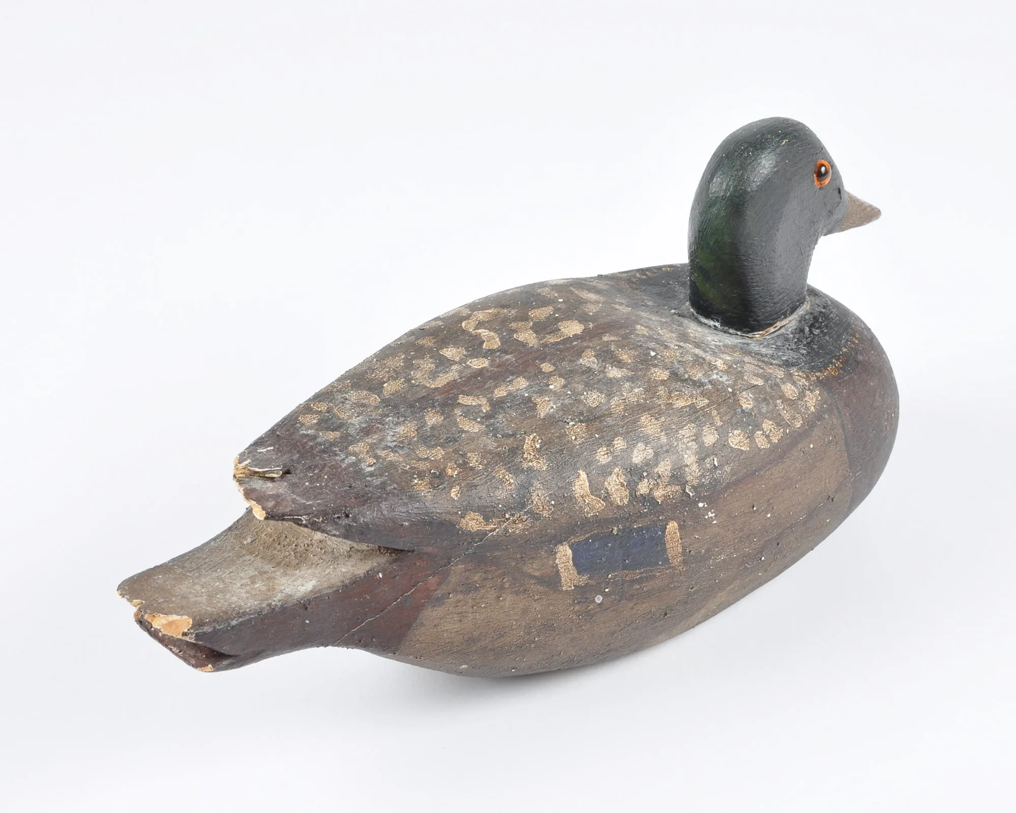 Vintage Antique Carved Wooden Duck Original Paint Hand Carved-Rustic Hunting Decor Art-Duck Hunting-Mantle Home Decor