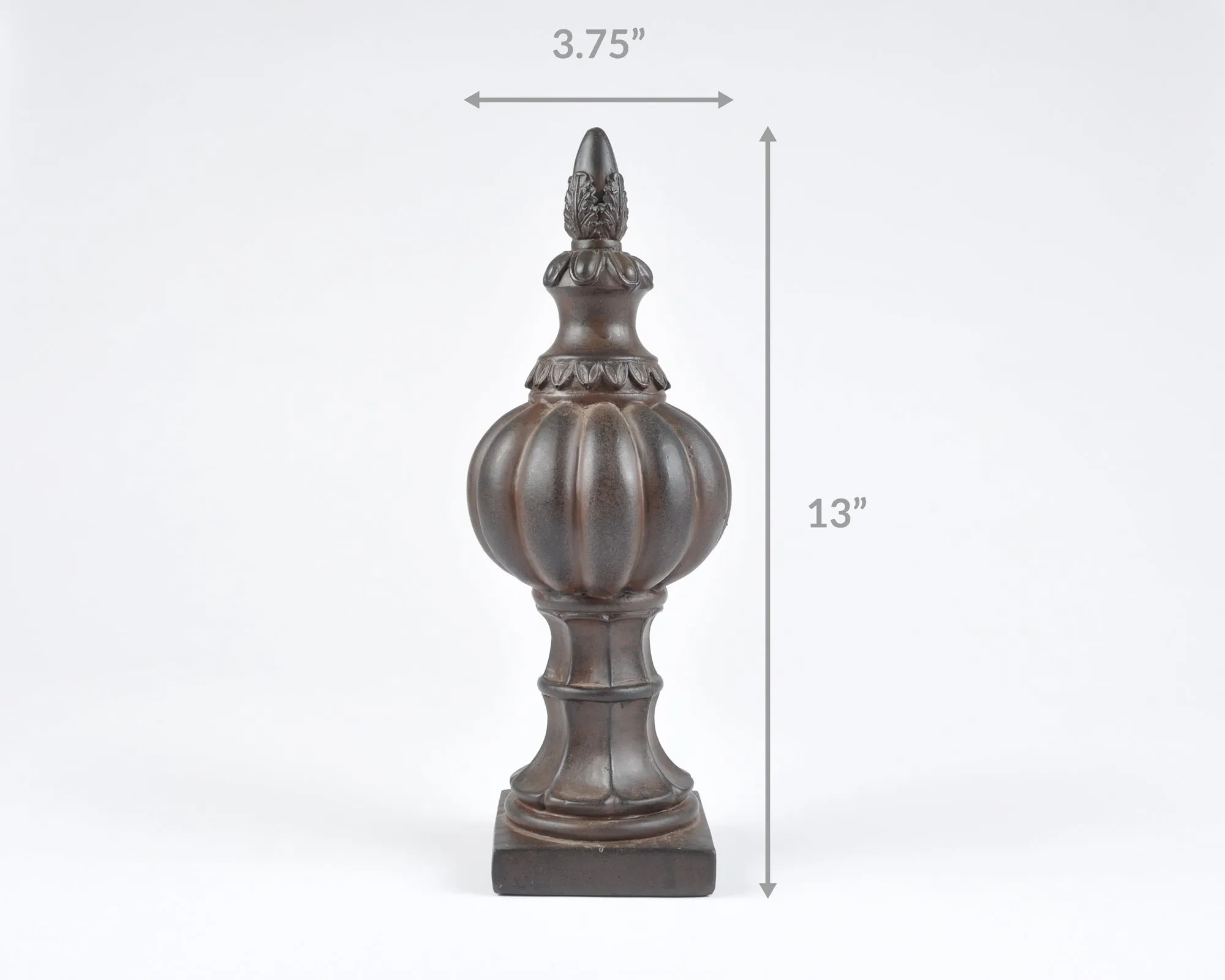Vintage Finial-Lightweight Casting-Burnt Umber-Decorative Ornamental Home Decor