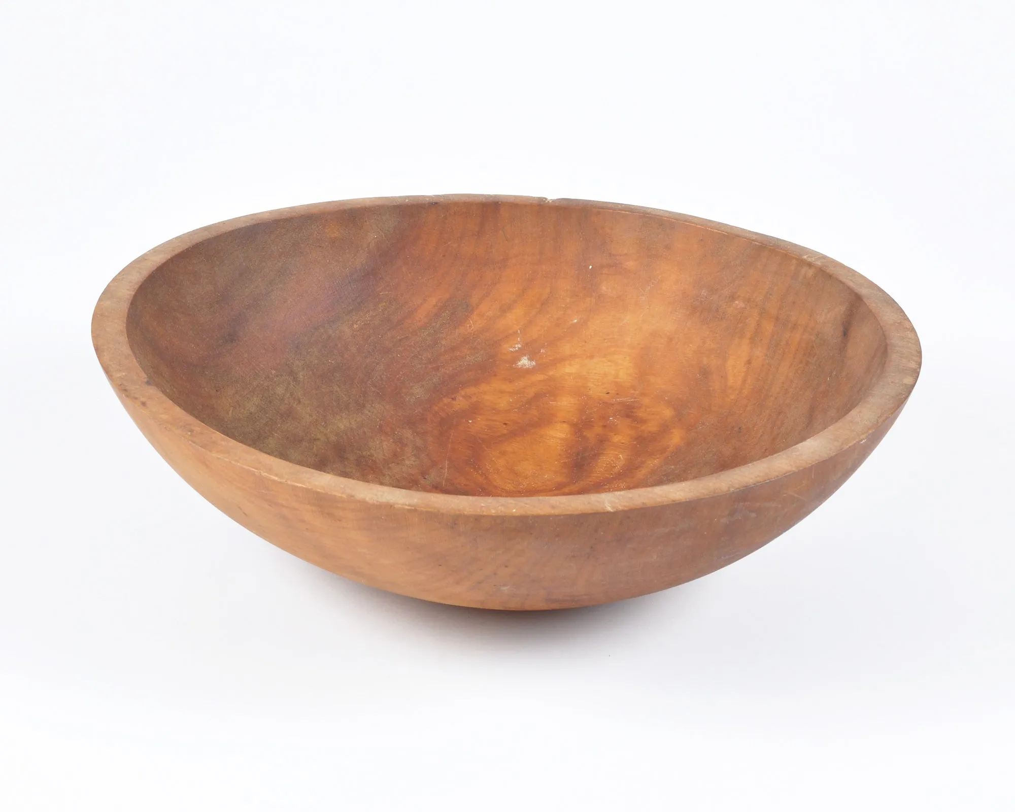 Vintage Home Decor-Old Wooden Primitive Turned Bowl-Solid Wood-Large-Farmhouse Décor