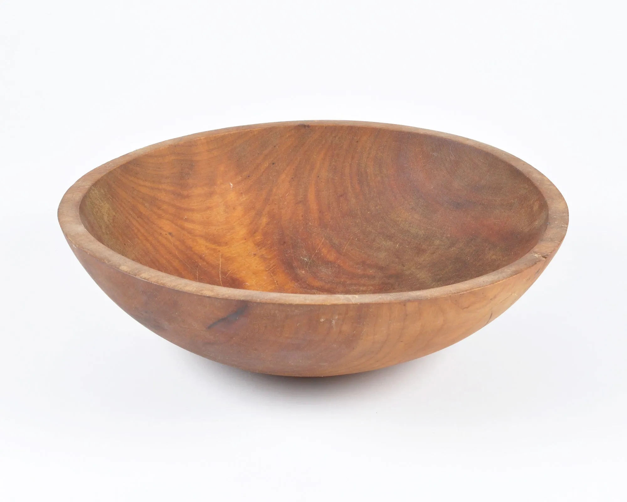 Vintage Home Decor-Old Wooden Primitive Turned Bowl-Solid Wood-Large-Farmhouse Décor
