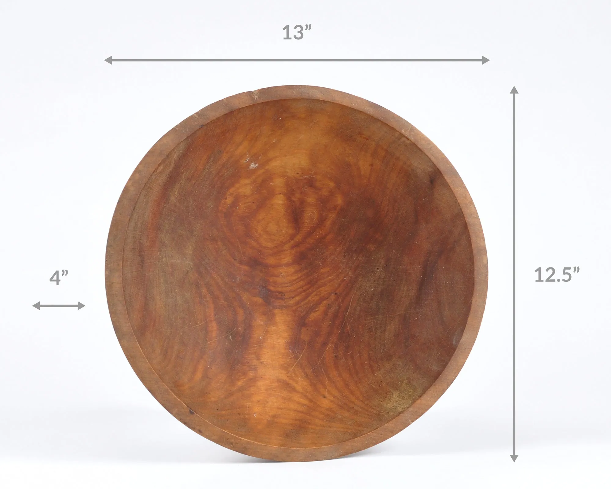 Vintage Home Decor-Old Wooden Primitive Turned Bowl-Solid Wood-Large-Farmhouse Décor