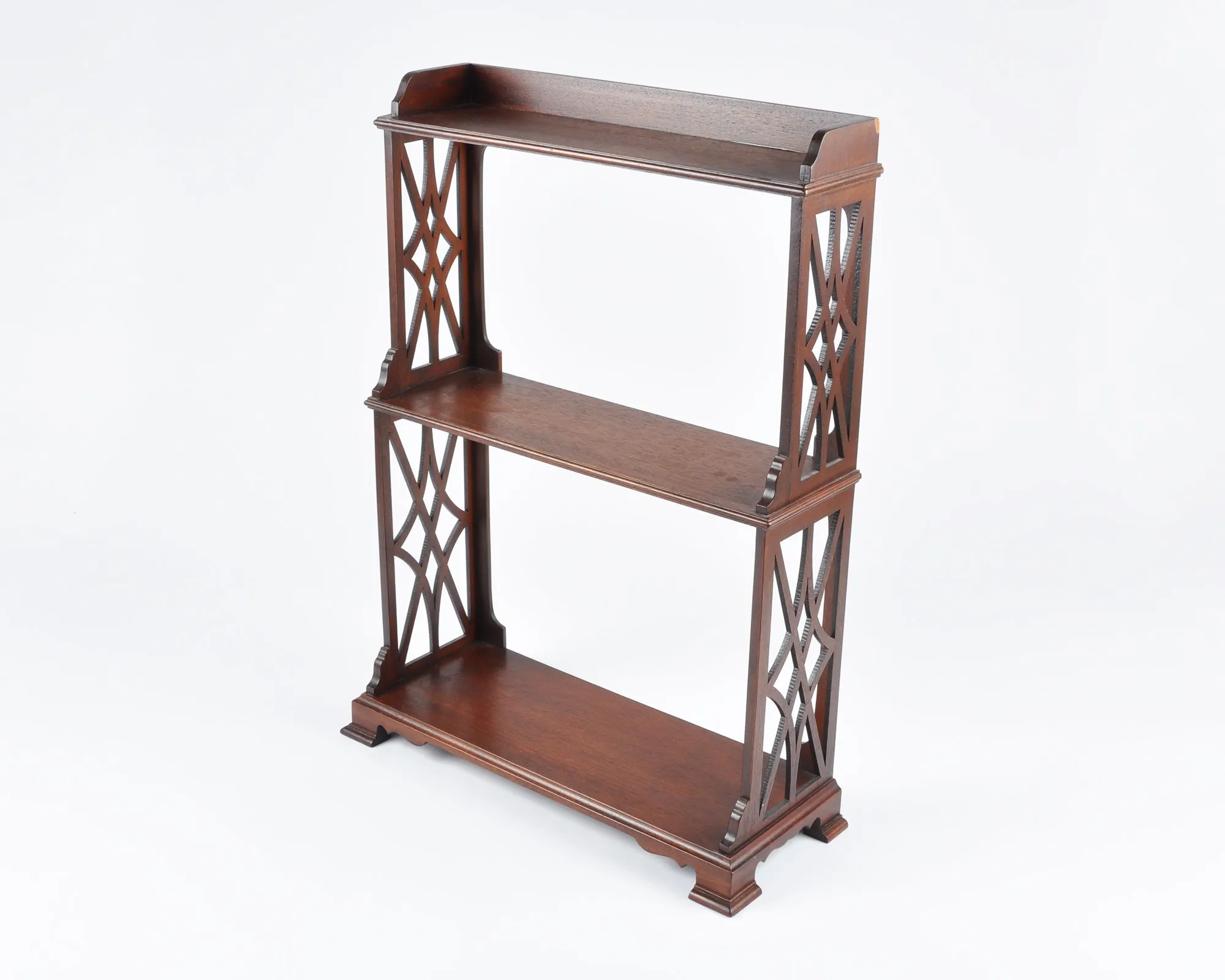 Vintage Mahogany Wood Hanging Shelf-Curio Shelf-Vintage Home Decor-Three Tier Shelf