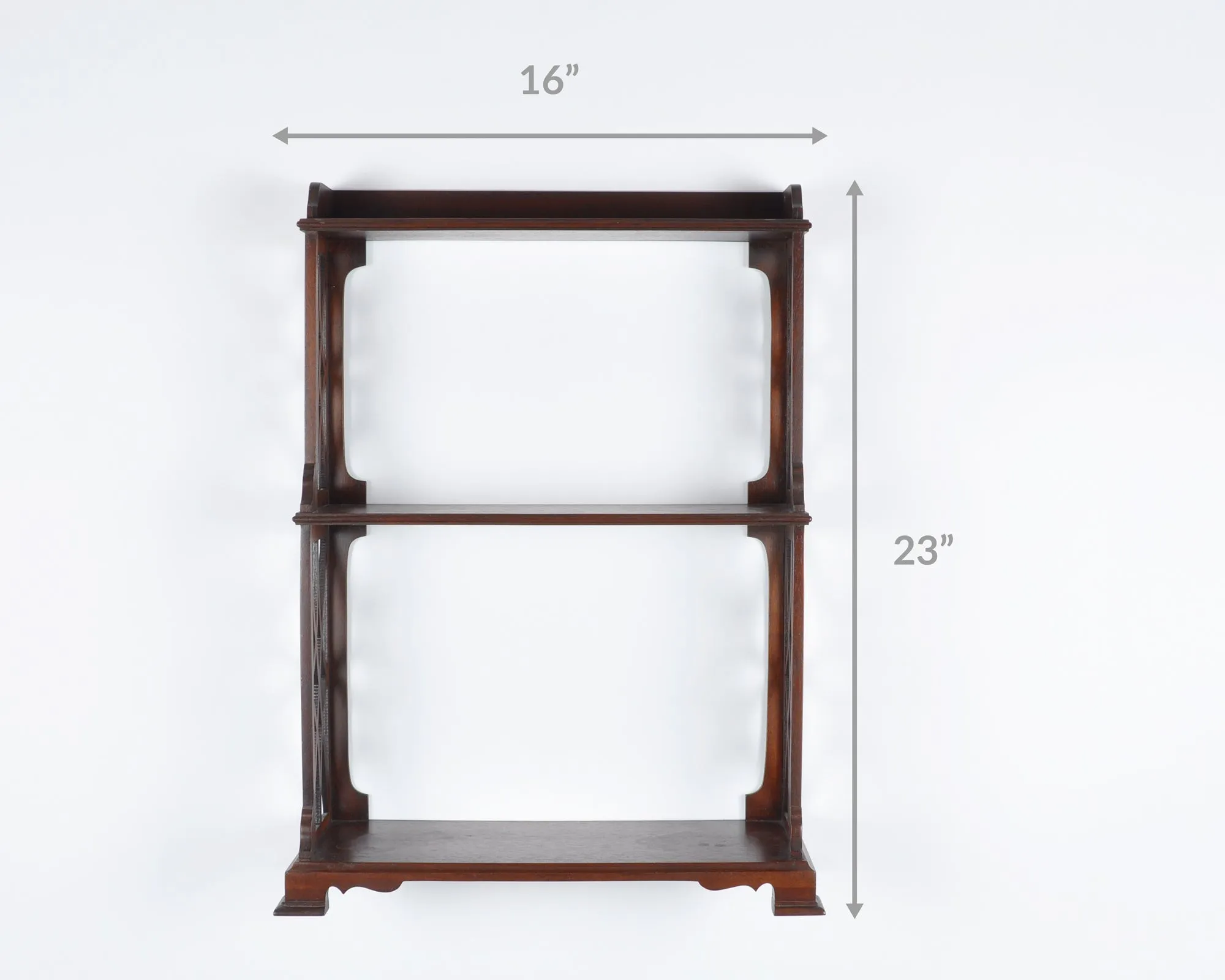 Vintage Mahogany Wood Hanging Shelf-Curio Shelf-Vintage Home Decor-Three Tier Shelf