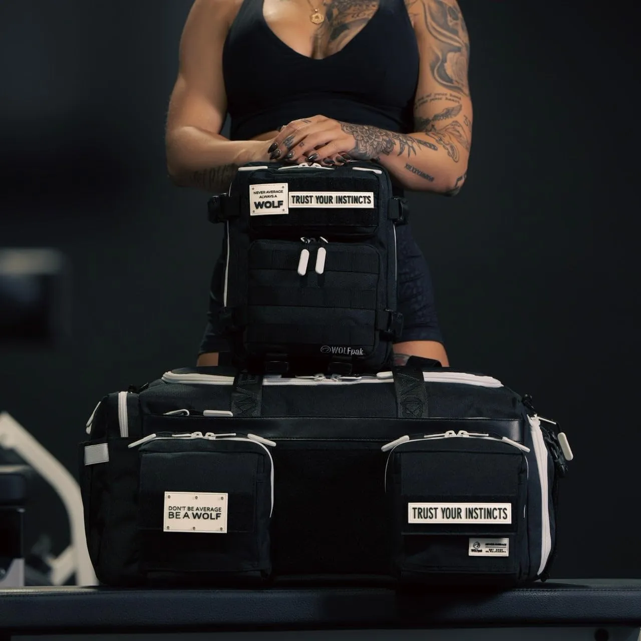 WOLFpak 40L Duffle Bag (Alpha Black with White Accents)