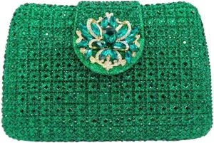 Womens Wallet Women's Diamond Studded Evening Clutch Bag(Green)